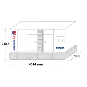 SG Energy P550SS diesel generator diagram with dimensions