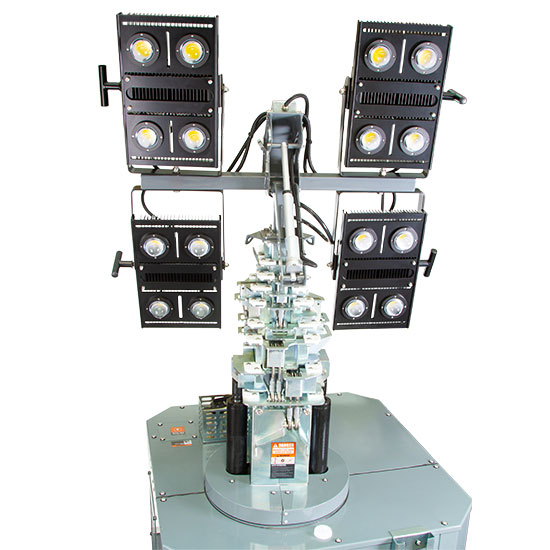 ULED 240X mobile lighting tower with 4 x 500 W light heads for a total of 300,000 lumens